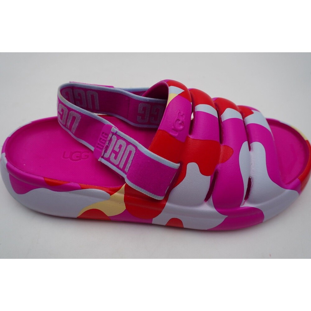 UGG Sport Yeah Camopop Pink Marble Foam Slide Sandals Slingback Size 8
